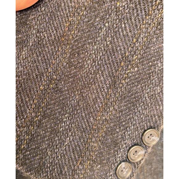 Bert Pulitzer Blazer 44R Blue Brn Herringbone 100% Lambs Wool Suit Coat Jacket - Picture 8 of 8